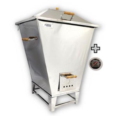 Imagem de Churrasqueira bafo inox extra grande  modelo b250t  termômetro - CHURR