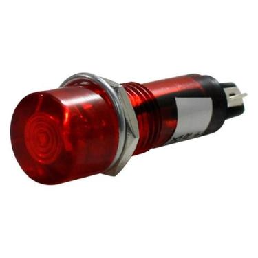 Imagem de Sinaleiro Redondo 11mm 24V Vermelha Metaltex, Vermelho