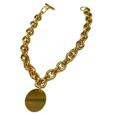 Imagem de Coleira Pet Composta Por Elos Folhadas Em Ouro Personaliza - Always