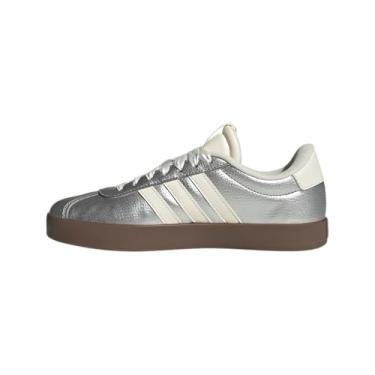 Imagem de adidas Tênis feminino VL Court 3.0, Prata metálico/branco fora/chiclete, 36