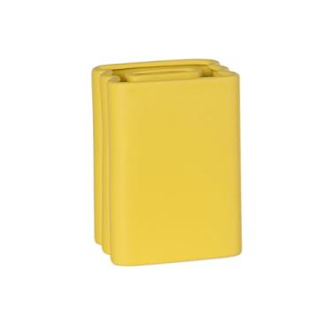 Imagem de Vaso criativo colorido de cerâmica, sala de estar, mesa de jantar, ornamento de flores secas, vaso de flores - HP644 vaso amarelo