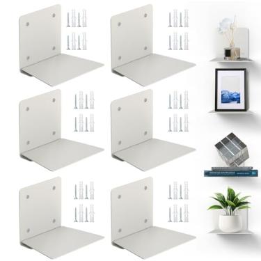Imagem de Eapele Estante flutuante invisível, estante suspensa resistente, estante oculta montada na parede de aço com ferragens de montagem, 6 peças, cinza