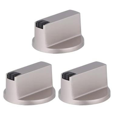 Imagem de 3 Pecas Maçaneta Do Fogão a Gás Botão De Proteção Do Fogão De Segurança Botões De Controle Do Queimador Do Fogão Botões De Gás Peças De Fogão Girar Fogões a Gás Metal Apêndice