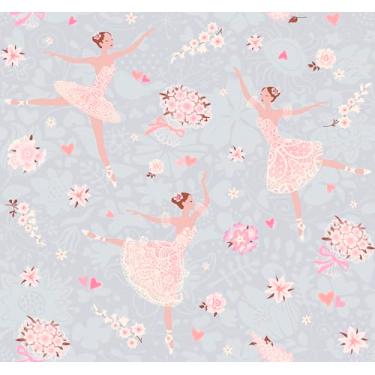 Imagem de Papel De Parede Adesivo Quarto Fofo Bailarina 3m