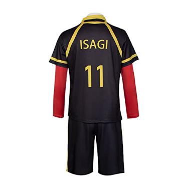 Imagem de AwwwCos Blue Lock Cosplay Isagi Yoichi Costume Red Football Jersey Basketball Sportswear Uniform Outfit Suits Unisex (No.11)
