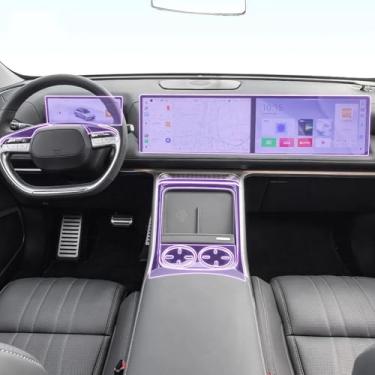 Imagem de LYBQFZ Película protetora de tinta TPU transparente para console central de carro adesivo de tela LCD PPF, para Xpeng G9 2022-2024