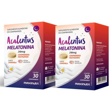 Imagem de Kit 02 Acalentus Melatonina + Camomila Mastigável 30 Cp