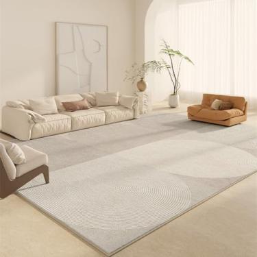 Imagem de Tapete listrado geométrico bege minimalista estilo creme decoração sala de estar tapetes confortável macio quarto jogo tapete, AX026,3,J,300x400CM