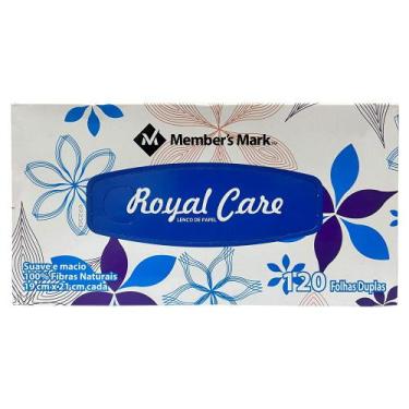 Imagem de Lenço De Papel Royal Care Suave Descartável 120 Unid, Folha Dupla