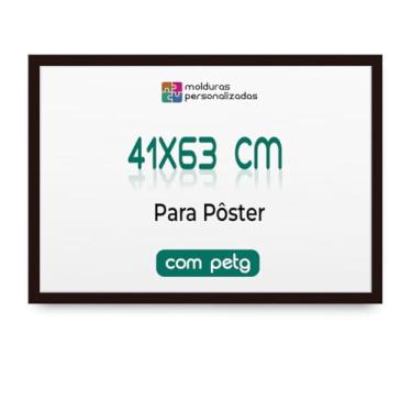Imagem de Moldura 41x63 para Poster Arte Decoração Quadro com Proteção Petg (Preto)
