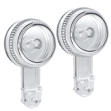 Imagem de Lvingmax Ganchos de ventosa transparentes, ventosas resistentes com gancho para banheiro, cozinha, parede, espelho, janela, porta, gancho de chuveiro removível para pendurar bucha, toalha, roupão