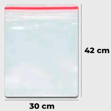 Imagem de 500 uni. Saco Plástico Saquinho Hermético Abre e Fecha Ziplock 30x42 N