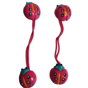 Imagem de 2 Pares Maria chiquinha Xuxa de cabelo Infantil Joaninha Fashion rosa