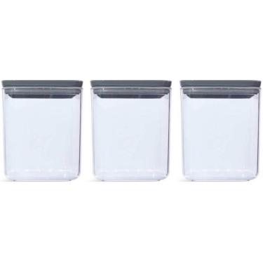 Imagem de Conjunto de 3 Potes Herméticos 1L Potinhos de Plástico com Tampa Porta Mantimentos Plasvale