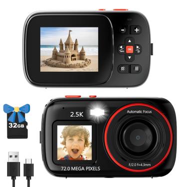 Imagem de Câmera digital Chimamplificação para crianças e adolescentes com cartão de 32GB