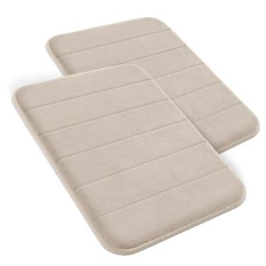 Imagem de Decolab Tapete Antiderrapante Banheiro Super Soft | Kit Tapete Banheiro Box ou Banheira Completo | Jogo Tapetes Para Banheiro Multiuso Decoração Quarto (Bege-claro, 2 Peças)