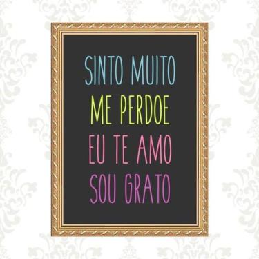 Imagem de Quadro Moldura Dourada - Ho'Oponopono 33X24Cm - Quadros On-Line