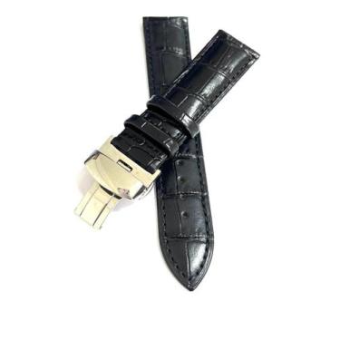 Imagem de Pulseira Relógio Couro Com Fecho Deployant.LC38 - Genérica, 20 mm, Pre