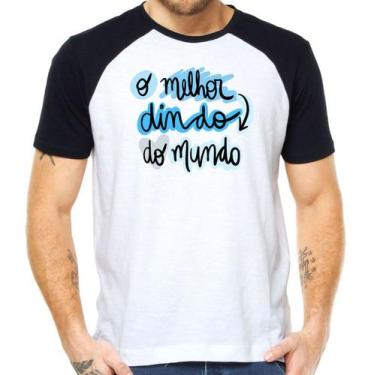 Imagem de Camisa o melhor dindo do mundo camiseta padrinho raglan - Mago das Cam