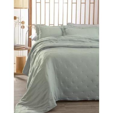 Imagem de Kit Cobre Leito 3 peças Casal Extra Soft Rozac  Maxime, VERDE MAÇA