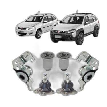 Imagem de Bucha + Pivo Bandeja Dianteira Palio Weekend 2003 20005 - Qualykits