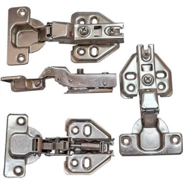 Imagem de 4pç Dobradiça Caneco Pressão Curva Porta Armário Móveis 35mm - Facil N