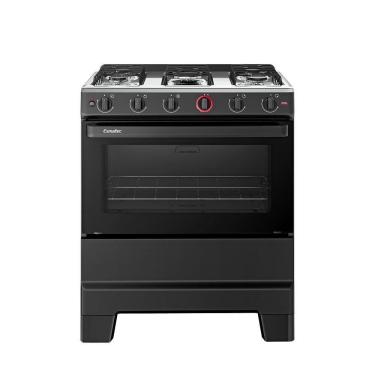 Imagem de Fogão Esmaltec 5 Bocas Ideal Super Mesa De Aço Inox Preto F5IAP Bivolt