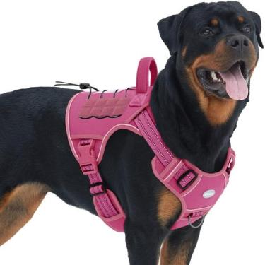 Imagem de Arnês tático para cães AUROTH para cães grandes, refletivo, rosa verme