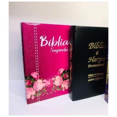 Imagem de Kit Biblia Sagrada Casal Letra Hipergigante com Harpa - NoBrand