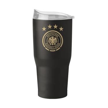 Imagem de Logo Brands Copo masculino de futebol nacional alemão de 850 g - aço inoxidável revestido com pó - resistente a vazamentos, mantém as bebidas quentes/frias por horas - uso diário