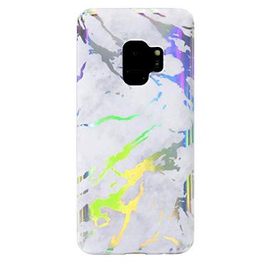 Imagem de Capa de veludo caviar para Samsung Galaxy S9 – Capa protetora premium para Samsung Galaxy S9, Holo White Marble