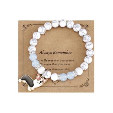 Imagem de Kivosliv Corgi Presentes para amantes de Corgi Tricolor Mulheres Homens Cão Pulseira Corgi Joias Corgi, Medium, Zinco, Sem Pedra Preciosa