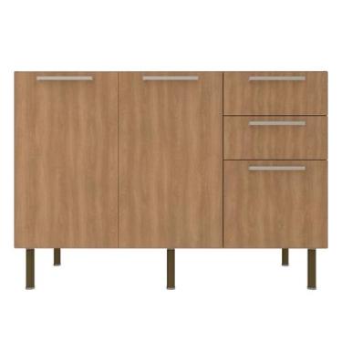 Imagem de Balcao Para Pia Sem Tampo 120 cm MDP 2P 3G CZ3100 Freijo Tecno Mobili,