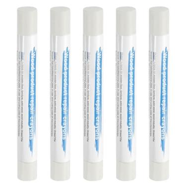 Imagem de HARFINGTON 5 peças de bastões de enchimento de madeira, cera de madeira, retoque de móveis, gizes de cera de reparo para madeira, bege macio