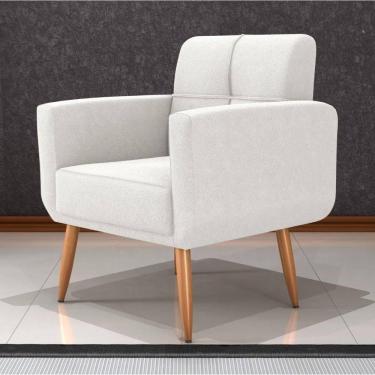 Imagem de Poltrona Decorativa Para Sala Lilian Boucle Bege