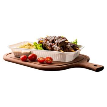 Imagem de Bandeja Dupla Retangular Branca Aperitivos Petiscos - 100u