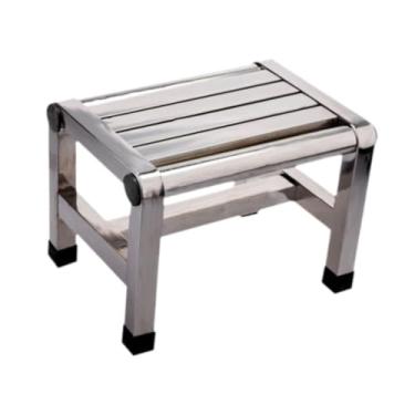 Imagem de Ｂｅｓｇａ Banco de chuveiro de metal, estável, antiderrapante, multifuncional, apoio para os pés, banco de banho para quarto, banheiro, crianças, idosos, 28.5 Cm X 20.7 Cm X 20.5 Cm