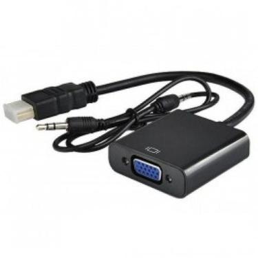 Imagem de Adaptador Hdmi x Vga Compacto Conversor De Áudio e Cabo P2 - IT-BLUE