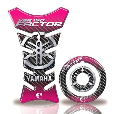 Imagem de Adesivo Protetor Tanque E Boca Moto Yamaha Factor Ybr 150 Rosa Rosa