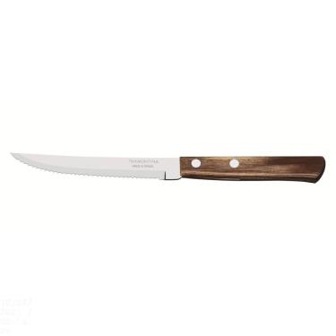 Imagem de Faca Para Churrasco 5" Tramontina Em Aço Inox E Cabo Em Madeira Polywood Castanho Tramo...