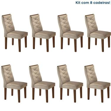 Imagem de Conjunto 8 Cadeiras Para Sala De Jantar Germany Chocolate