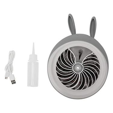 Imagem de VOMEKO Fã de Mini Desktop, fã de névoa, para viagens, ao ar livre, maquiagem, acampamento, casa e uso de escritório (Gray Rabbit)