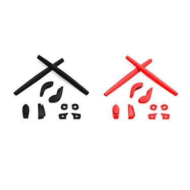 Imagem de Eye Opening Stuff Kits de borracha de substituição compatíveis com óculos de sol Oakley Juliet - preto e vermelho