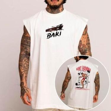 Imagem de Camiseta Regata Algodão Machão Oversized Abstract Anime Manga Baki Hanma Arte-Unissex