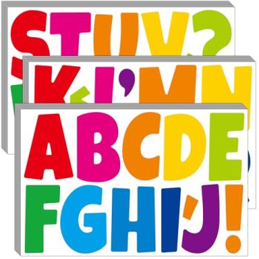 Imagem de Bemeol Letras De Quadro Avisos 30 Folhas 3" Para Colar Do Alfabeto Recortadas Exibição, Decoração Casa, Sala Aula E Escola (Coloridas)