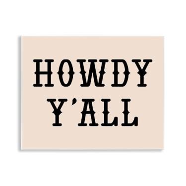 Imagem de Stupell Industries Southwestern Howdy Y'all Wall Plaque Art Design por Daniela Santiago, 14 x 11