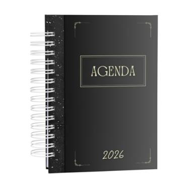 Imagem de Agenda 2026 Comercial - Visão Diária c/Horário E Planejamento, 404 páginas, Papel 90gr/m², Tamanho A5 (15x21cm) (Preta)