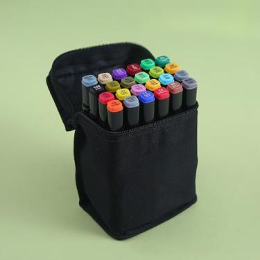 Imagem de 24/36/60/80 Cores Caneta Marcadora Com Ponta Dupla Preto/Pintura De Arte