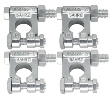 Imagem de Terminais de bateria de especificação militar, terminal de bateria resistente, terminais de poste de bateria para carro marinho, barco, RV e veículos, 4 peças
