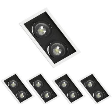 Imagem de 4 Spot Duplo Embutir Recuado Branco e Preto PAR20 E27 - SAVE ENERGY